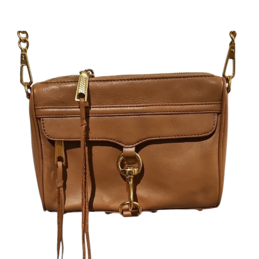 Rebecca Minkoff Tan Leather Crossbody Bag 9x6.5x2